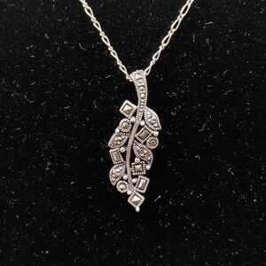 Judith Jack geometric leaf pendant necklace